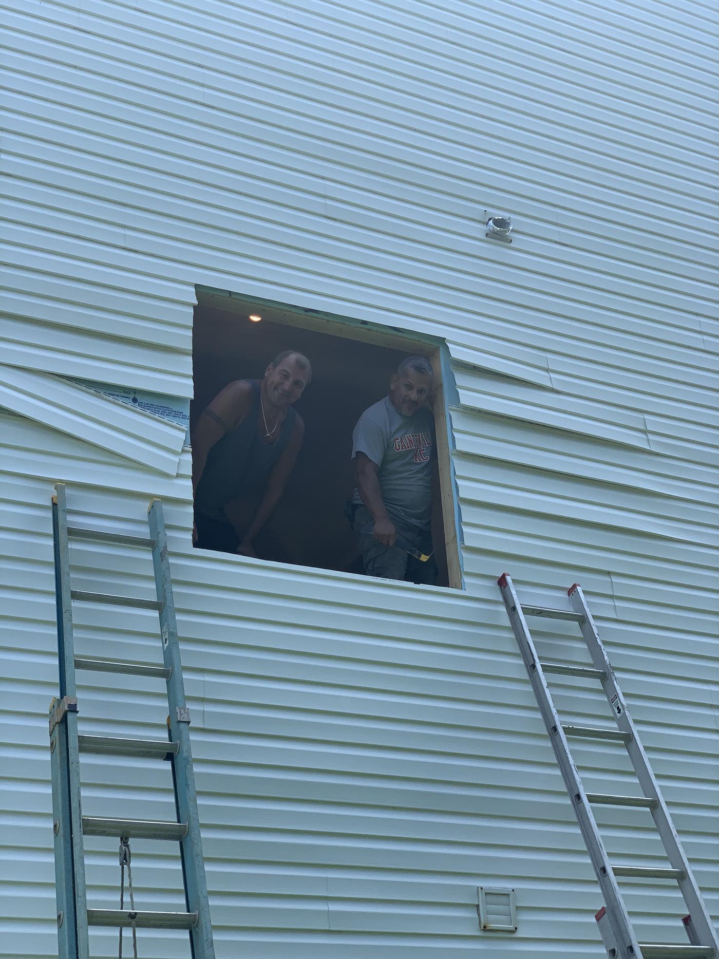 The EBD crew framing a new window opening