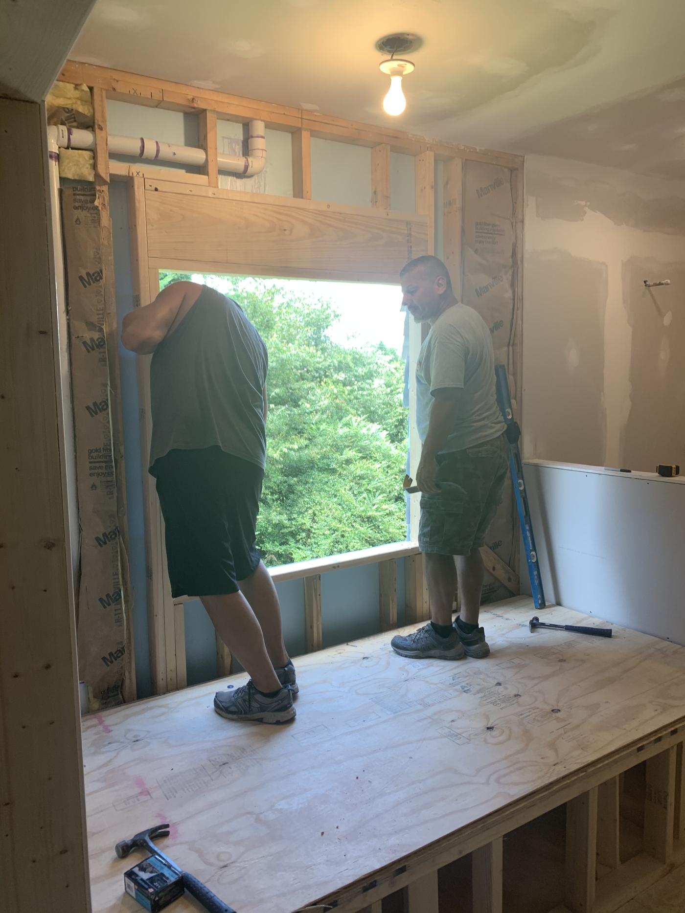 EBD crew framing a new window