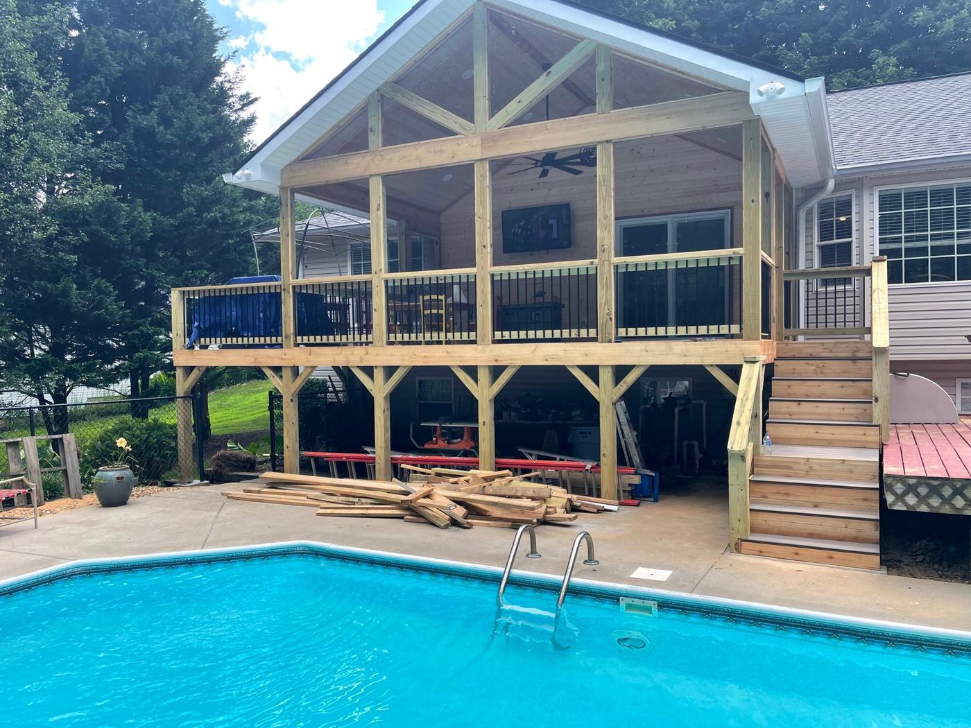 After: Poolside porch